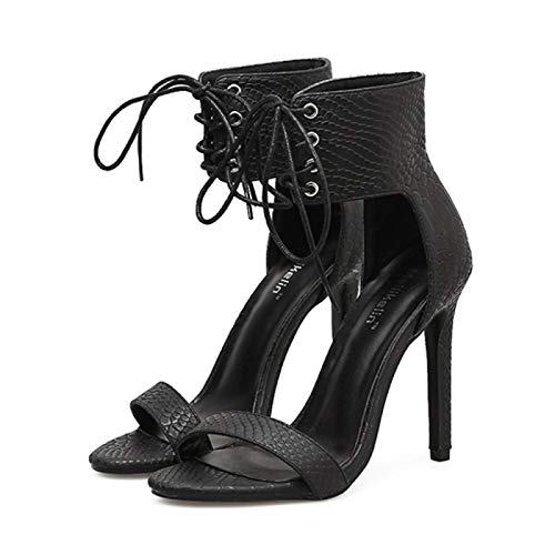 LiuGUyA High Heels 12CM Damenschuhe Damensandalen,Schwarz-35 von LiuGUyA