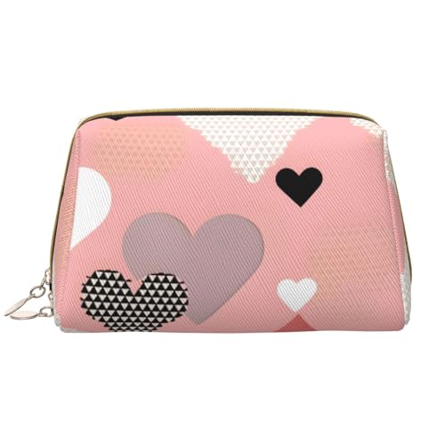 Abstrakte Make-up-Tasche für Damen, großes Fassungsvermögen, Reise-Kosmetiktasche, PU-Leder, Reißverschluss, tragbar, weit geöffneter Organizer Abstrakte Make-up-Tasche für Damen, großes Fassungsvermögen, Reise-Kosmetiktasche, PU-Leder, Reißverschluss, tragbar, weit geöffneter Organizer von LiuMng