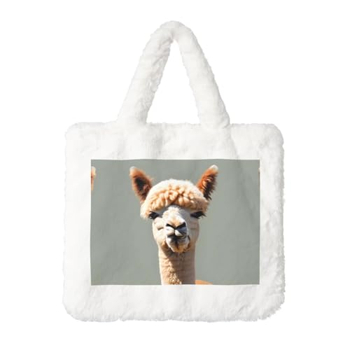 Alpaka Avatar Plüsch Handtasche: Damen Flauschige Schultertasche - Herbst/Winter Tote Crossbody Tasche Münztasche Geldbörse Alpaka Avatar Plüsch Handtasche: Damen Flauschige Schultertasche - Herbst/Winter Tote Crossbody Tasche Münztasche Geldbörse von LiuMng