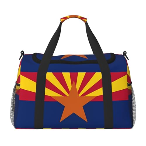Arizona-Flaggen-Druck, große Handtasche, wasserdichte Tragetasche für Damen, Seesack, Sport, Fitnessstudio für Herren von LiuMng