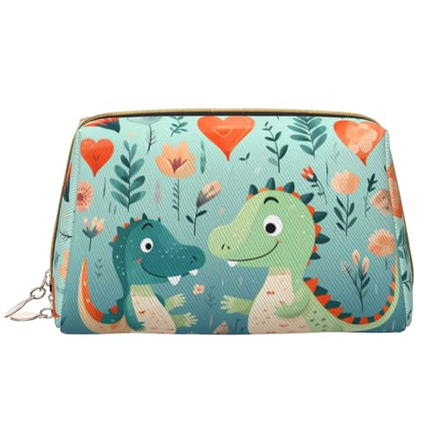 Baby-Make-up-Tasche mit niedlichem kleinen Dinosaurier-Motiv, große Kapazität, Reise-Kosmetiktasche, PU-Leder, Reißverschluss, tragbar, weit geöffneter Organizer Baby-Make-up-Tasche mit niedlichem kleinen Dinosaurier-Motiv, große Kapazität, Reise-Kosmetiktasche, PU-Leder, Reißverschluss, tragbar, weit geöffneter Organizer von LiuMng