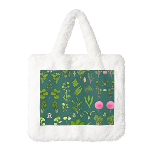 Blumen und Pflanzen Plüsch-Handtasche: flauschige Damen-Umhängetasche, Herbst/Winter, Umhängetasche, Münztasche, Geldbörse Blumen und Pflanzen Plüsch-Handtasche: flauschige Damen-Umhängetasche, Herbst/Winter, Umhängetasche, Münztasche, Geldbörse von LiuMng