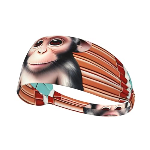 Breite Stirnbänder für Damen und Herren – Die stillen Affen-Druck-Kopfbänder / elastische Sport-Haarbänder für Workout, Laufen Breite Stirnbänder für Damen und Herren – Die stillen Affen-Druck-Kopfbänder / elastische Sport-Haarbänder für Workout, Laufen von LiuMng