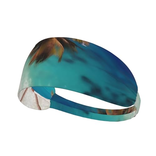 Breite Stirnbänder für Damen und Herren – Karibikinseln, Kopfband, elastische Sport-Haarbänder, für Workout, Laufen von LiuMng