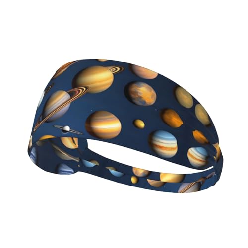 Breite Stirnbänder für Damen und Herren – Sonnensystem Planeten Druck Kopfband/elastische Sport-Haarbänder für Workout Laufen Breite Stirnbänder für Damen und Herren – Sonnensystem Planeten Druck Kopfband/elastische Sport-Haarbänder für Workout Laufen von LiuMng