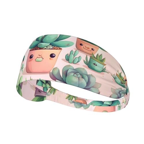 Breite Stirnbänder für Damen und Herren – schöne Sukkulenten-Druckkopfbindung/elastische Sport-Haarbänder, für Workout, Laufen Breite Stirnbänder für Damen und Herren – schöne Sukkulenten-Druckkopfbindung/elastische Sport-Haarbänder, für Workout, Laufen von LiuMng