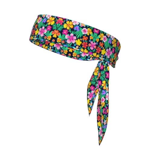 Bunte Blumen, stilvolle und bequeme Sport-Kopfbandanas – Unisex-Trainings-Haarband für sportliche Aktivitäten von LiuMng