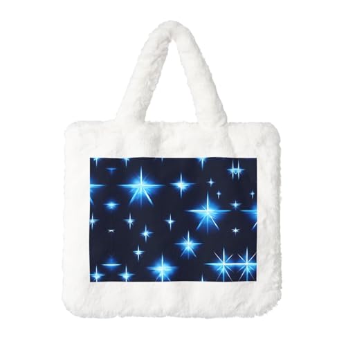 Cartoon Blue Star Plüsch Handtasche: Damen Flauschige Umhängetasche Herbst Winter Tote Crossbody Tasche Münztasche Geldbörse Cartoon Blue Star Plüsch Handtasche: Damen Flauschige Umhängetasche Herbst Winter Tote Crossbody Tasche Münztasche Geldbörse von LiuMng