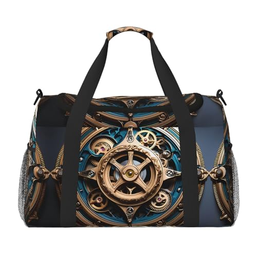 Coole Steampunk-Getriebe-Druck, große Handtasche, wasserdichte Tragetasche für Damen, Seesack, Sport, Fitnessstudio für Herren von LiuMng