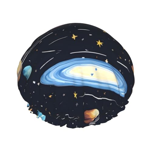 Doppellagige, wasserdichte Duschhaube – die Solar-Familie elastische wiederverwendbare Duschhaube Haarschutz Hut für Damen und Herren Doppellagige, wasserdichte Duschhaube – die Solar-Familie elastische wiederverwendbare Duschhaube Haarschutz Hut für Damen und Herren von LiuMng