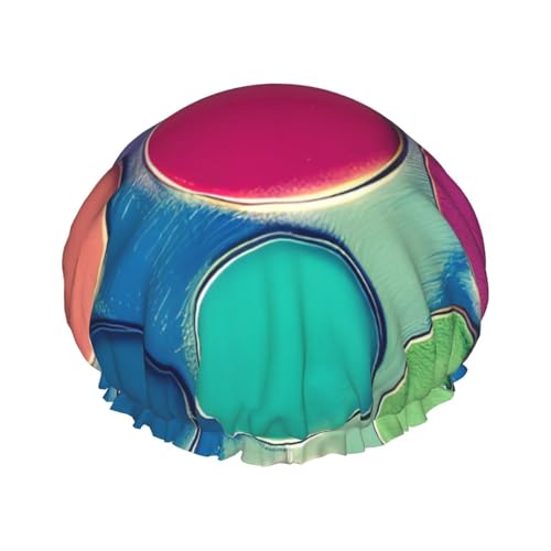 Doppellagige, wasserdichte Duschhaube – runde Farbpalette, elastisch, wiederverwendbar, Duschhaube, Haarschutz, Hut für Damen und Herren Doppellagige, wasserdichte Duschhaube – runde Farbpalette, elastisch, wiederverwendbar, Duschhaube, Haarschutz, Hut für Damen und Herren von LiuMng