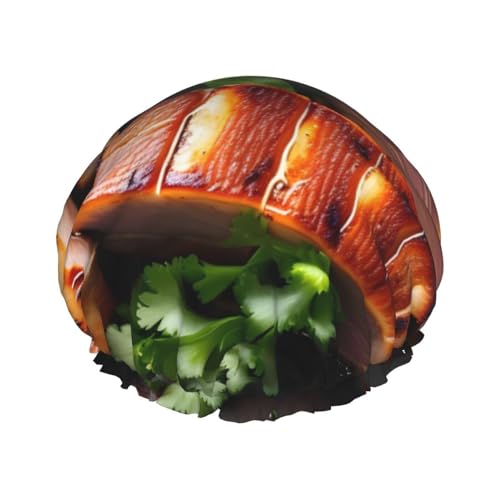 Doppellagige wasserdichte Duschhaube, Golden Roast, elastisch, wiederverwendbar, Haarschutz, Hut für Damen und Herren Doppellagige wasserdichte Duschhaube, Golden Roast, elastisch, wiederverwendbar, Haarschutz, Hut für Damen und Herren von LiuMng