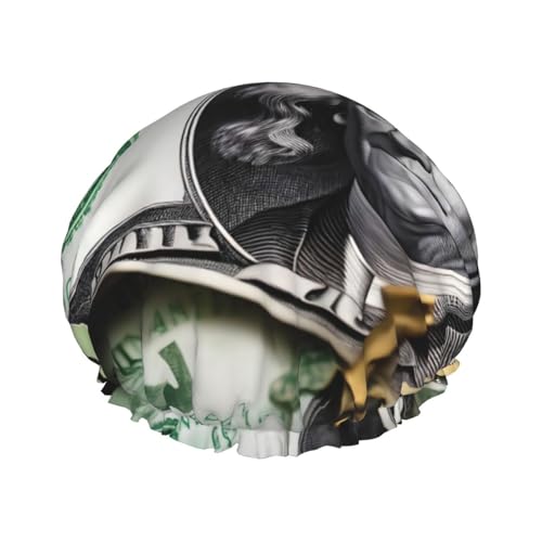 Doppellagige wasserdichte Duschhaube – Banknotenmuster, elastisch, wiederverwendbar, Duschhaube, Haarschutz, Hut für Damen und Herren Doppellagige wasserdichte Duschhaube – Banknotenmuster, elastisch, wiederverwendbar, Duschhaube, Haarschutz, Hut für Damen und Herren von LiuMng
