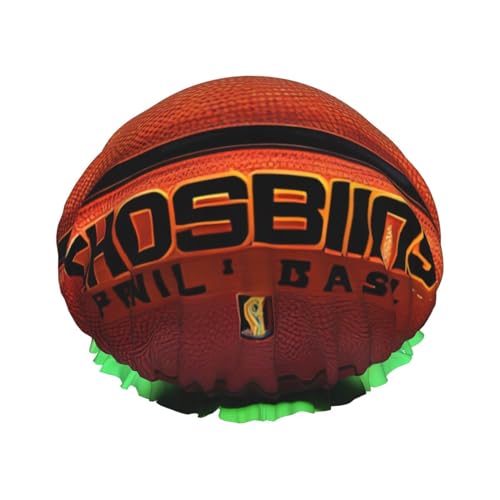 Doppellagige wasserdichte Duschhaube – Basketball-Hintergrund, elastisch, wiederverwendbar, Duschhaube, Haarschutz, Hut für Damen und Herren von LiuMng