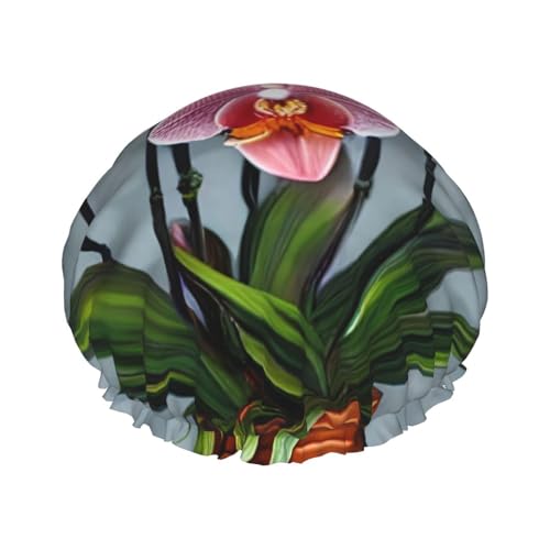 Doppellagige wasserdichte Duschhaube – Blühende Orchideen, elastisch, wiederverwendbar, Duschhaube, Haarschutz, Hut für Damen und Herren Doppellagige wasserdichte Duschhaube – Blühende Orchideen, elastisch, wiederverwendbar, Duschhaube, Haarschutz, Hut für Damen und Herren von LiuMng