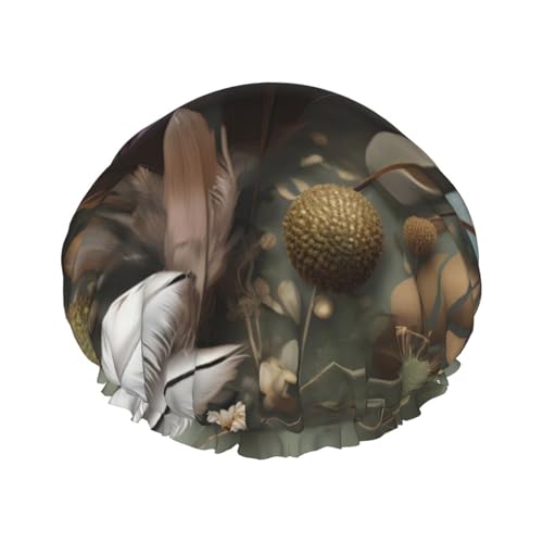 Doppellagige wasserdichte Duschhaube – Federblume, elastisch, wiederverwendbar, Duschhaube, Haarschutz, Hut für Damen und Herren Doppellagige wasserdichte Duschhaube – Federblume, elastisch, wiederverwendbar, Duschhaube, Haarschutz, Hut für Damen und Herren von LiuMng