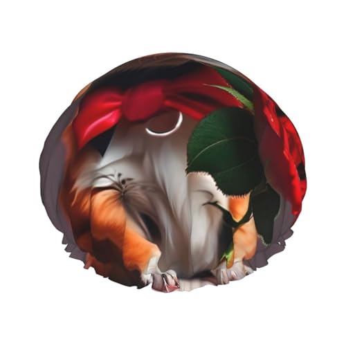 Doppellagige wasserdichte Duschhaube – Gentleman-ähnlicher Hund, elastisch, wiederverwendbar, Duschhaube, Haarschutz, Hut für Damen und Herren Doppellagige wasserdichte Duschhaube – Gentleman-ähnlicher Hund, elastisch, wiederverwendbar, Duschhaube, Haarschutz, Hut für Damen und Herren von LiuMng