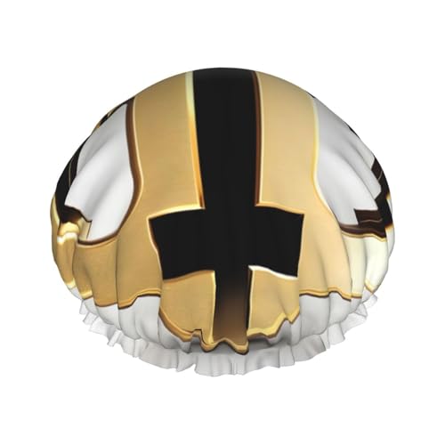 Doppellagige wasserdichte Duschhaube – Goldenes Muster, elastisch, wiederverwendbar, Duschhaube, Haarschutz, Hut für Damen und Herren Doppellagige wasserdichte Duschhaube – Goldenes Muster, elastisch, wiederverwendbar, Duschhaube, Haarschutz, Hut für Damen und Herren von LiuMng