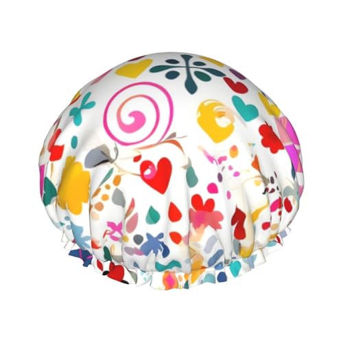 Doppellagige wasserdichte Duschhaube – Happy Birthday Hintergrund, elastisch, wiederverwendbar, Duschhaube, Haarschutz, Hut für Damen und Herren Doppellagige wasserdichte Duschhaube – Happy Birthday Hintergrund, elastisch, wiederverwendbar, Duschhaube, Haarschutz, Hut für Damen und Herren von LiuMng