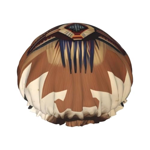 Doppellagige wasserdichte Duschhaube – Indianer-Muster, elastisch, wiederverwendbar, Duschhaube, Haarschutz, Hut für Damen und Herren Doppellagige wasserdichte Duschhaube – Indianer-Muster, elastisch, wiederverwendbar, Duschhaube, Haarschutz, Hut für Damen und Herren von LiuMng