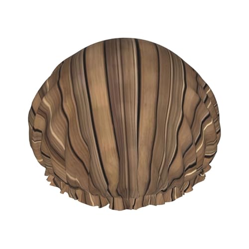 Doppellagige wasserdichte Duschhaube – Massivholz-Muster, elastisch, wiederverwendbar, Duschhaube, Haarschutz, Hut für Damen und Herren Doppellagige wasserdichte Duschhaube – Massivholz-Muster, elastisch, wiederverwendbar, Duschhaube, Haarschutz, Hut für Damen und Herren von LiuMng