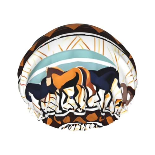 Doppellagige wasserdichte Duschhaube – Pferdestreifenmuster, elastisch, wiederverwendbar, Duschhaube, Haarschutz, Hut für Damen und Herren Doppellagige wasserdichte Duschhaube – Pferdestreifenmuster, elastisch, wiederverwendbar, Duschhaube, Haarschutz, Hut für Damen und Herren von LiuMng