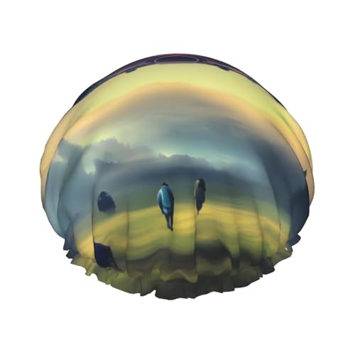 Doppellagige wasserdichte Duschhaube – UFO-Landung, elastisch, wiederverwendbar, Duschhaube, Haarschutz, Hut für Damen und Herren Doppellagige wasserdichte Duschhaube – UFO-Landung, elastisch, wiederverwendbar, Duschhaube, Haarschutz, Hut für Damen und Herren von LiuMng