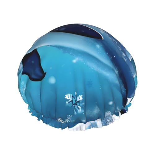 Doppellagige wasserdichte Duschhaube – Winter der Delfin, elastisch, wiederverwendbar, Duschhaube, Haarschutz, Hut für Damen und Herren Doppellagige wasserdichte Duschhaube – Winter der Delfin, elastisch, wiederverwendbar, Duschhaube, Haarschutz, Hut für Damen und Herren von LiuMng