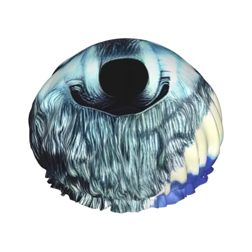 Doppellagige wasserdichte Duschhaube – Wolf unter Mond, elastisch, wiederverwendbar, Duschhaube, Haarschutz, Hut für Damen und Herren von LiuMng