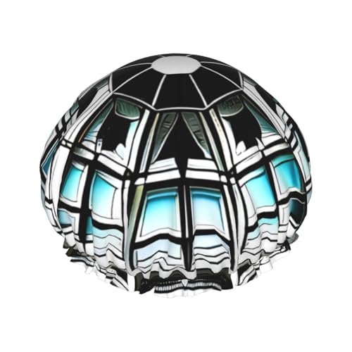 Doppellagige wasserdichte Duschhaube – achteckiges Gebäude, elastisch, wiederverwendbar, Duschhaube, Haarschutz, Hut für Damen und Herren Doppellagige wasserdichte Duschhaube – achteckiges Gebäude, elastisch, wiederverwendbar, Duschhaube, Haarschutz, Hut für Damen und Herren von LiuMng