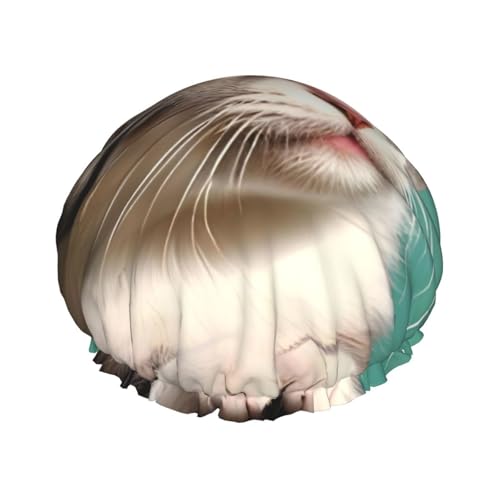 Doppellagige wasserdichte Duschhaube – eine neugierige Katze, elastisch, wiederverwendbar, Duschhaube, Haarschutz, Hut für Damen und Herren Doppellagige wasserdichte Duschhaube – eine neugierige Katze, elastisch, wiederverwendbar, Duschhaube, Haarschutz, Hut für Damen und Herren von LiuMng