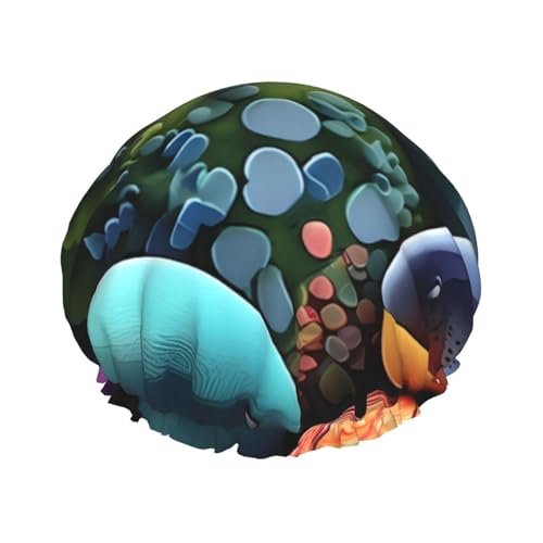 Doppellagige wasserdichte Duschhaube – farbige Steine, elastisch, wiederverwendbar, Duschhaube, Haarschutz, Hut für Damen und Herren Doppellagige wasserdichte Duschhaube – farbige Steine, elastisch, wiederverwendbar, Duschhaube, Haarschutz, Hut für Damen und Herren von LiuMng