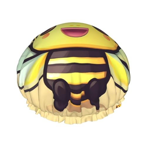 Doppellagige wasserdichte Duschhaube – gelbe Biene, elastisch, wiederverwendbar, Duschhaube, Haarschutz, Hut für Damen und Herren Doppellagige wasserdichte Duschhaube – gelbe Biene, elastisch, wiederverwendbar, Duschhaube, Haarschutz, Hut für Damen und Herren von LiuMng