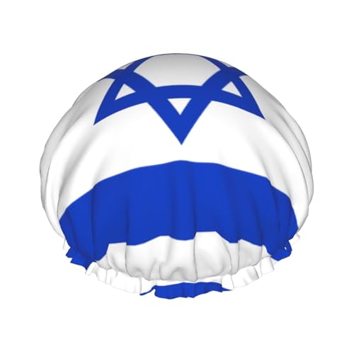 Doppellagige wasserdichte Duschhaube – israelische Flagge, elastisch, wiederverwendbar, Duschhaube, Haarschutz, Hut für Damen und Herren Doppellagige wasserdichte Duschhaube – israelische Flagge, elastisch, wiederverwendbar, Duschhaube, Haarschutz, Hut für Damen und Herren von LiuMng