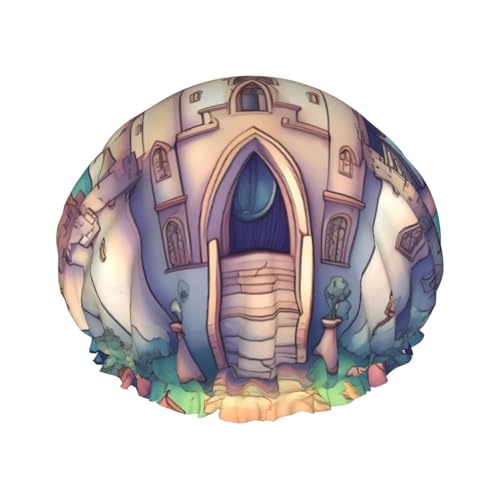 Doppellagige wasserdichte Duschhaube – klassisches Schloss elastisch wiederverwendbar Duschhaube Haarschutz Hut für Damen und Herren von LiuMng