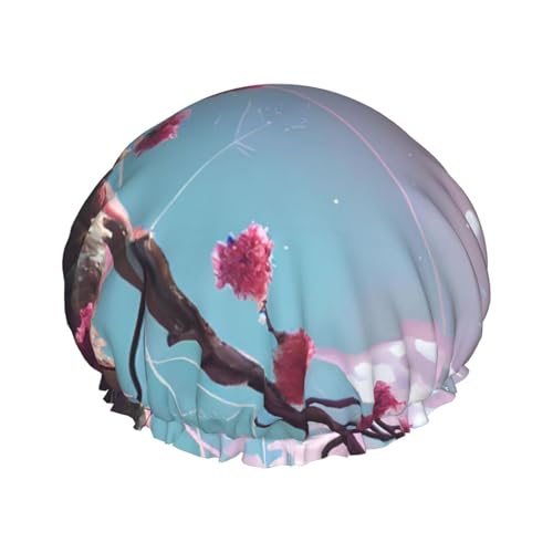 Doppellagige wasserdichte Duschhaube – kleine rosa Blumen, elastisch, wiederverwendbar, Duschhaube, Haarschutz, Hut für Damen und Herren Doppellagige wasserdichte Duschhaube – kleine rosa Blumen, elastisch, wiederverwendbar, Duschhaube, Haarschutz, Hut für Damen und Herren von LiuMng