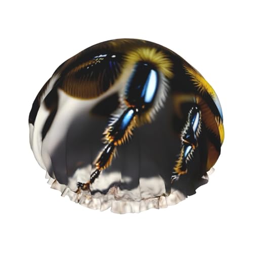 Doppellagige wasserdichte Duschhaube – niedliche kleine Biene, elastisch, wiederverwendbar, Duschhaube, Haarschutz, Hut für Damen und Herren Doppellagige wasserdichte Duschhaube – niedliche kleine Biene, elastisch, wiederverwendbar, Duschhaube, Haarschutz, Hut für Damen und Herren von LiuMng