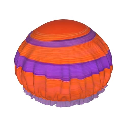 Doppellagige wasserdichte Duschhaube – orangefarbener Kreis in der Mitte, elastisch, wiederverwendbar, Duschhaube, Haarschutz, Hut für Damen und Herren Doppellagige wasserdichte Duschhaube – orangefarbener Kreis in der Mitte, elastisch, wiederverwendbar, Duschhaube, Haarschutz, Hut für Damen und Herren von LiuMng