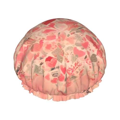 Doppellagige wasserdichte Duschhaube – rote Herz-Blumen, elastisch, wiederverwendbar, Duschhaube, Haarschutz, Hut für Damen und Herren Doppellagige wasserdichte Duschhaube – rote Herz-Blumen, elastisch, wiederverwendbar, Duschhaube, Haarschutz, Hut für Damen und Herren von LiuMng