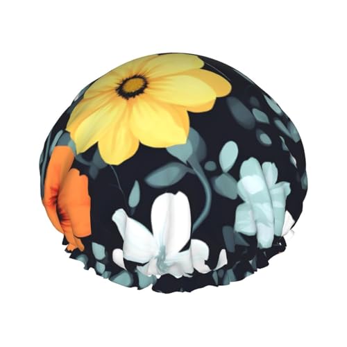 Doppellagige wasserdichte Duschhaube – schöne bunte Blumen, elastisch, wiederverwendbar, Duschhaube, Haarschutz, Hut für Damen und Herren Doppellagige wasserdichte Duschhaube – schöne bunte Blumen, elastisch, wiederverwendbar, Duschhaube, Haarschutz, Hut für Damen und Herren von LiuMng