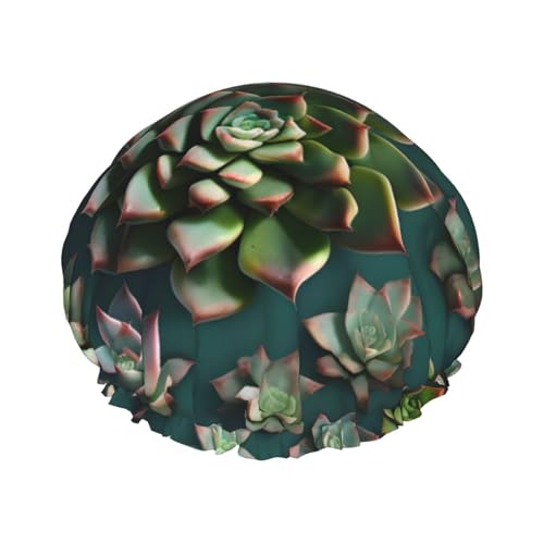 Doppellagige wasserdichte Duschhaube – viele Sukkulenten, elastisch, wiederverwendbar, Duschhaube, Haarschutz, Hut für Damen und Herren Doppellagige wasserdichte Duschhaube – viele Sukkulenten, elastisch, wiederverwendbar, Duschhaube, Haarschutz, Hut für Damen und Herren von LiuMng