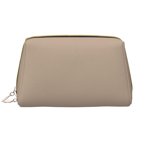 Einfarbige Make-up-Tasche für Damen, großes Fassungsvermögen, Reise-Kosmetiktasche, PU-Leder, Reißverschluss, tragbar, weit offen, weiß, Einheitsgröße Einfarbige Make-up-Tasche für Damen, großes Fassungsvermögen, Reise-Kosmetiktasche, PU-Leder, Reißverschluss, tragbar, weit offen, weiß, Einheitsgröße von LiuMng