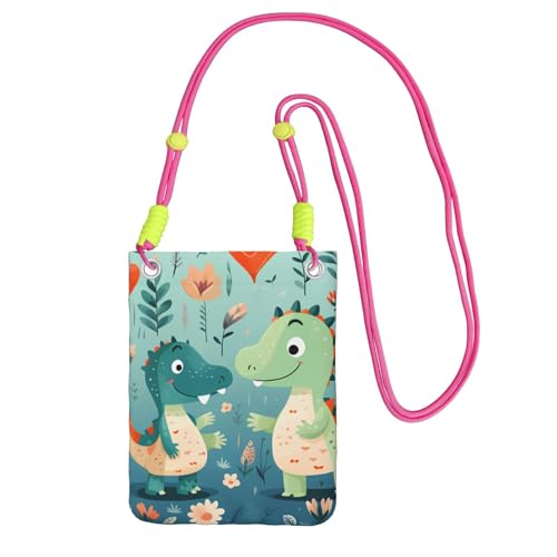 Fuchusia Lovely Little Dinosaurier Baby Print Kleine Crossbody Handytasche Niedlich Tragen Sie eine Handytasche diagonal zum Einkaufen, Spazierengehen Fuchusia Lovely Little Dinosaurier Baby Print Kleine Crossbody Handytasche Niedlich Tragen Sie eine Handytasche diagonal zum Einkaufen, Spazierengehen von LiuMng