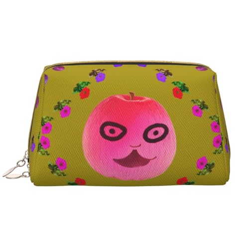 Funny Face Pfirsich-Make-up-Tasche für Damen, großes Fassungsvermögen, Reise-Kosmetiktasche, PU-Leder, Reißverschluss, tragbar, weit offen, weiß, Einheitsgröße Funny Face Pfirsich-Make-up-Tasche für Damen, großes Fassungsvermögen, Reise-Kosmetiktasche, PU-Leder, Reißverschluss, tragbar, weit offen, weiß, Einheitsgröße von LiuMng