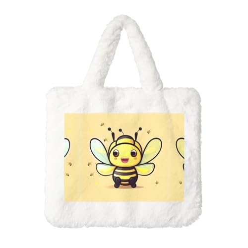 Gelbe Bienen-Plüsch-Handtasche: flauschige Damen-Umhängetasche, Herbst-Winter-Tragetasche, Crossbody-Tasche, Münztasche Gelbe Bienen-Plüsch-Handtasche: flauschige Damen-Umhängetasche, Herbst-Winter-Tragetasche, Crossbody-Tasche, Münztasche von LiuMng