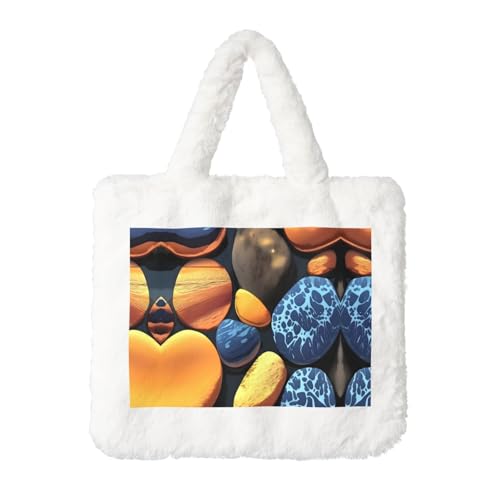 Gelbe Kieselstein-Plüsch-Handtasche: flauschige Damen-Umhängetasche, Herbst/Winter, Umhängetasche, Münztasche Gelbe Kieselstein-Plüsch-Handtasche: flauschige Damen-Umhängetasche, Herbst/Winter, Umhängetasche, Münztasche von LiuMng