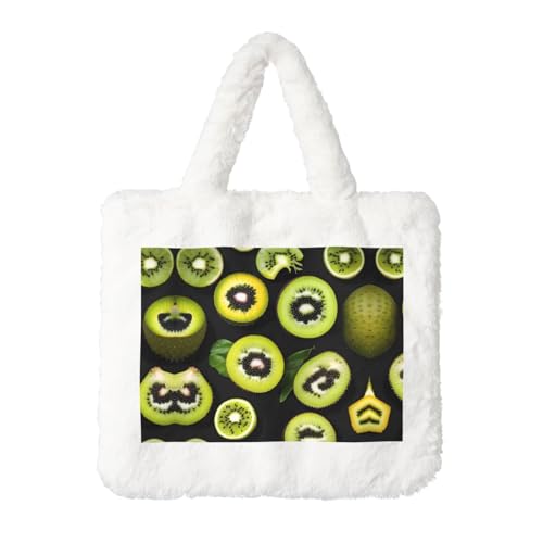 Green Kiwi Plüsch Handtasche: Damen Flauschige Schultertasche - Herbst/Winter Tote Crossbody Bag Münztasche Geldbörse Green Kiwi Plüsch Handtasche: Damen Flauschige Schultertasche - Herbst/Winter Tote Crossbody Bag Münztasche Geldbörse von LiuMng