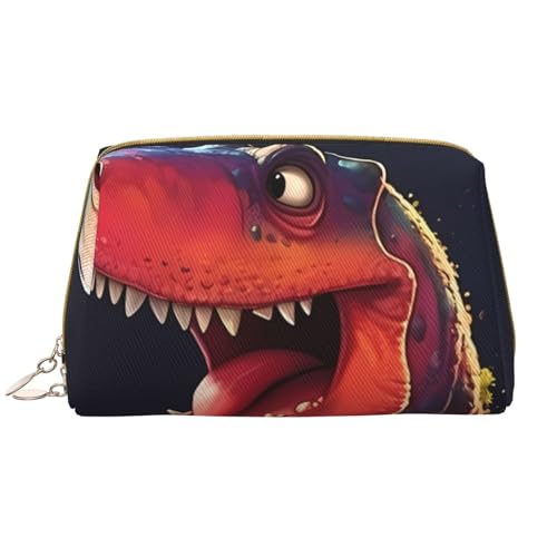 Große Dinosaurier-Make-up-Tasche für Damen, großes Fassungsvermögen, Reise-Kosmetiktasche, PU-Leder, Reißverschluss, tragbar, weit geöffneter Organizer Große Dinosaurier-Make-up-Tasche für Damen, großes Fassungsvermögen, Reise-Kosmetiktasche, PU-Leder, Reißverschluss, tragbar, weit geöffneter Organizer von LiuMng