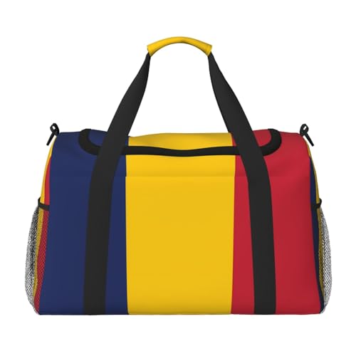 Große Handreisetasche, Motiv: Flagge des Tschads, wasserdichte Tragetasche für Damen, Seesack, Sport, Fitnessstudio für Herren von LiuMng