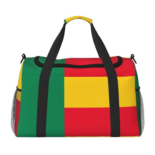 Große Handreisetasche, Motiv: Flagge von Benin, wasserdichte Tragetasche für Damen, Seesack, Sport, Fitnessstudio für Herren Große Handreisetasche, Motiv: Flagge von Benin, wasserdichte Tragetasche für Damen, Seesack, Sport, Fitnessstudio für Herren von LiuMng